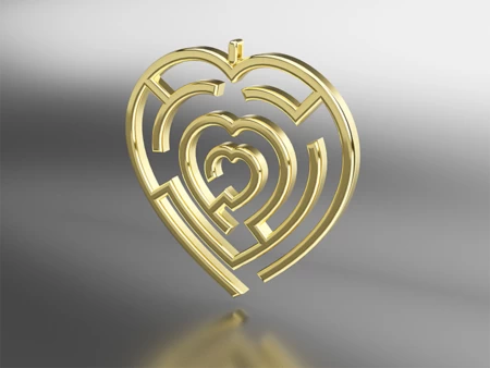 Maze-Heart Pendant