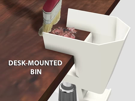 Desk-Mounted Bin