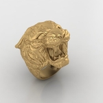 Modelo 3d de Tigre anillo de hombre del anillo de la joyería de la impresión 3d de la modelo para impresoras 3d