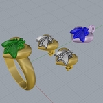 Modelo 3d de Gucci anillo del pendiente del collar de la abeja de la joyería de la impresión 3d de la modelo para impresoras 3d