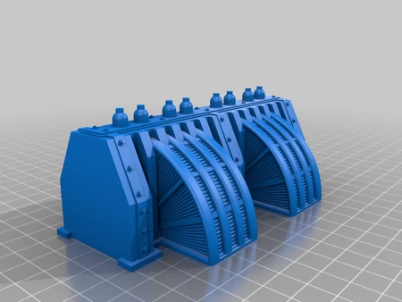 Modelo 3d de Terreno de warhammer 40k: combinación de puente de energía y turbina para impresoras 3d