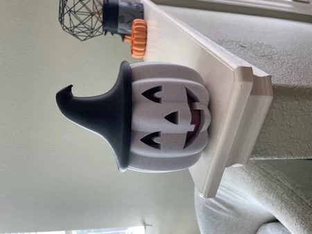 Candelabro de Halloween Jack O Lantern con Sombrero para Vela de 3 mechas