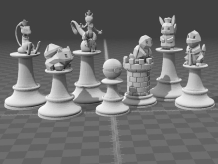 Modelo 3d de Pokemon ajedrez para impresoras 3d