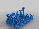 Modelo 3d de Vida extraterrestre juego de ajedrez para impresoras 3d