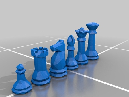 CHESS SET 3d LOW POLY STYLE