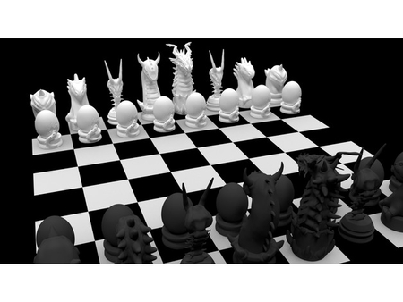  Dragon chess set  3d model for 3d printers